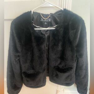 J. Crew Black Faux Fur Lady Jacket - Size XS